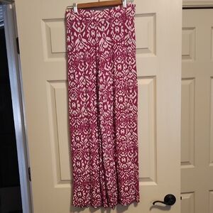 Lauren Ralph Lauren Pink and White Patterned Stretch Pants, Small